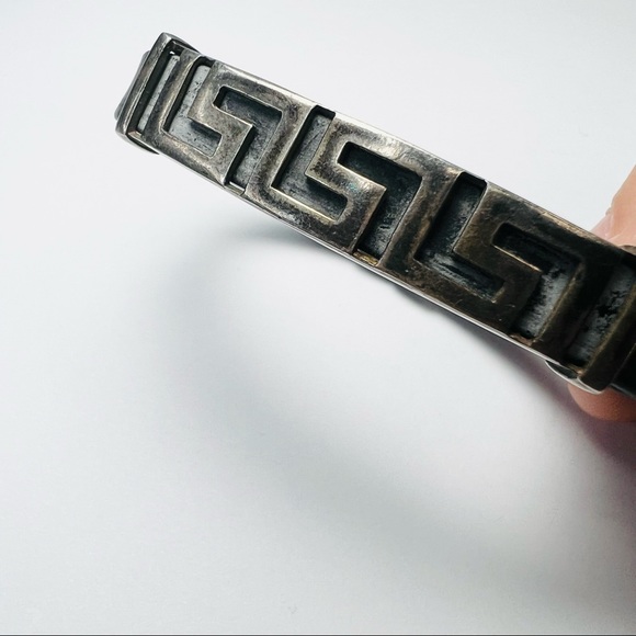 Men's Sterling Silver Rubber Bracelet 7.25" - Picture 5 of 11